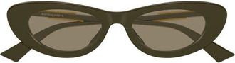 Bottega Veneta 51mm Cat Eye Sunglasses in Green at Nordstrom