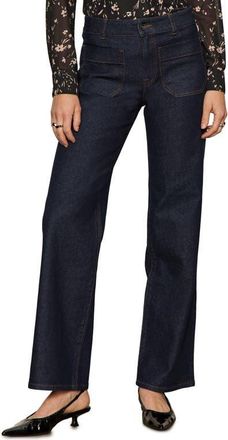 Sanctuary Marine Mid Rise Wide Leg Jeans in First Blue at Nordstrom, Size 27