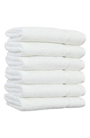 Linum Home Textiles Denzi Turkish Cotton Washcloth - Set of 6 in White at Nordstrom Rack