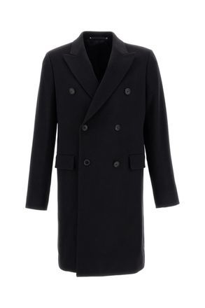 Paul Smith Blue Double-Breasted Wool-Blend Long Coat