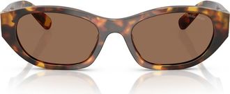 Miu Miu 53mm Oval Sunglasses in Honey Havana/dark Brown at Nordstrom