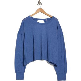 Free People FP Movement My Time Layer Open Back Crop Top in Black Grape at Nordstrom Rack, Size Medium