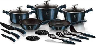 Berlinger Haus Berlinger Haus Bh-6164 Juego De Bater&iacute;a De Cocina De Granito Aguamarina 17 Piezas