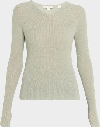 Vince Metallic High-V Knit Top