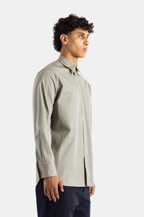 Jil Sander Mens Sage Green Cotton Poplin Oversized Shirt Khaki