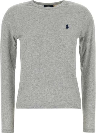 Polo Ralph Lauren T-shirt met lange mouwen - Dames - Longsleeves - Grijs - M - Katoen - Tops