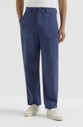 Brunello Cucinelli Drill trousers in Blue at Nordstrom, Size 46 It