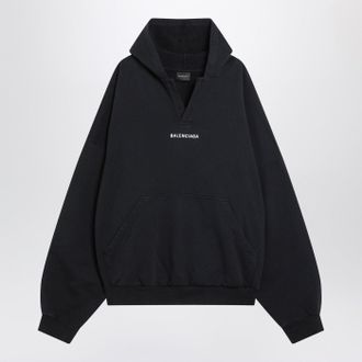 Balenciaga Faded Black Polo Hoodie