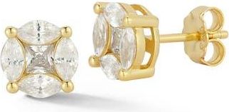 Glaze Jewelry Illusion Cubic Zirconia Stud Earrings in Gold at Nordstrom Rack