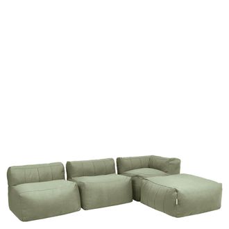 Icon Brand Sof&aacute; modular de jard&iacute;n de 4 plazas en olefina impermeable verde salvia