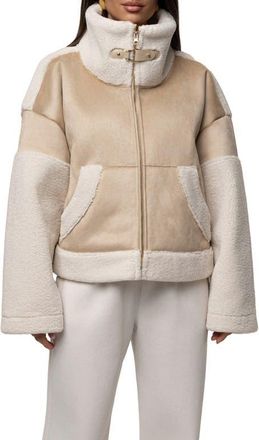 JLUXLABEL Faux Shearling Coat in Sand at Nordstrom, Size X-Small