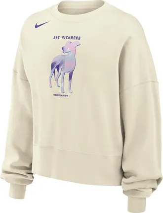 Nike AFC Richmond Phoenix Fleece Nike Womens Crew-Neck Sweatshirt in White | W33302P045AFCR-SAL