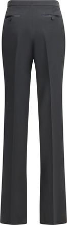 Tom Ford Womens Tailored Straight-Leg Trousers Black-Deep Blue Navy Fleece Wool Black/deep