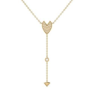 LuvMyJewelry Raindrop Drip Sterling Silver Diamond Y Necklace in 14Kt Gold Vermeil On Sterling at Nordstrom