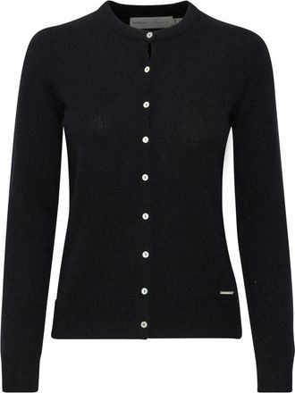 Inwear Zwarte Vest met Knoopsluiting - Dames - Cashmere truien - Zwart - Xs/S - Kasjmier - Truien & Vesten