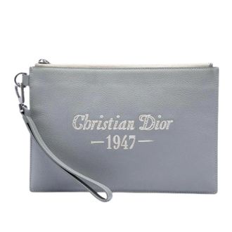 Dior Pre-owned Vintage Clutch - Dames - Pre-owned - Grijs - Maat: ONE Size Leer