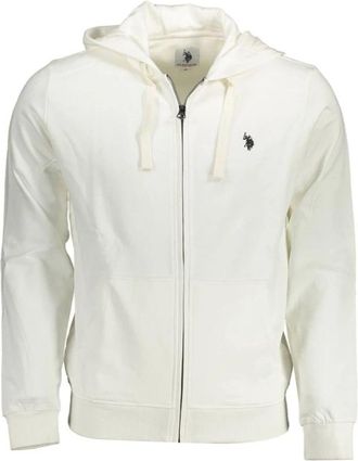 U.S.Polo Association Zip-through Hooded Sweatshirt - Heren - Vesten met rits - Wit - 2XL - Katoen - Hoodies & sweatvesten