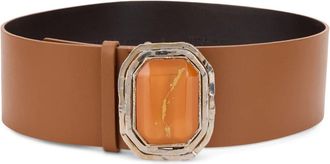 Alberta Ferretti Leren Riem - Dames - Riemen - Bruin - S - Leer - Accessoires
