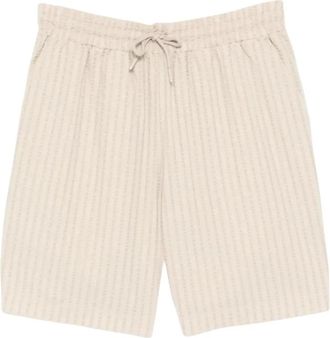 Emporio Armani Textured Bermuda Short - Heren - Korte Broeken - Beige - L - Katoen - Korte Broeken