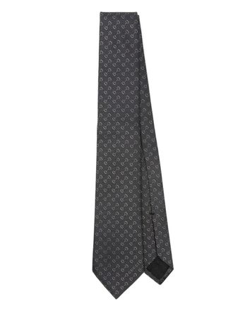 Gucci Zijden stropdas met jacquard - Grijs