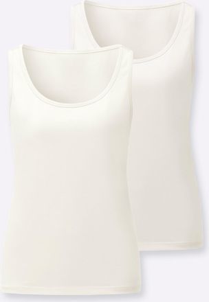 Casual Looks Shirttop CASUAL LOOKS, Damen, Gr. 36, ecru, ecru, 100% Baumwolle, unifarben, Rundhals, Tops Shirttop