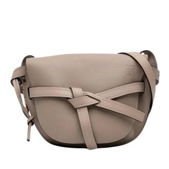 Loewe Pre-owned The Gate Crossbody Bag - Dames - Pre-owned - Beige - Maat: ONE Size Leer