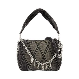 Diesel Tassen, Dames, Zwart, ONE Size, Katoen, Charm-D Shoulder M