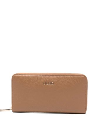 Liu Jo Portemonnee met logoplakkaat en rits - Beige