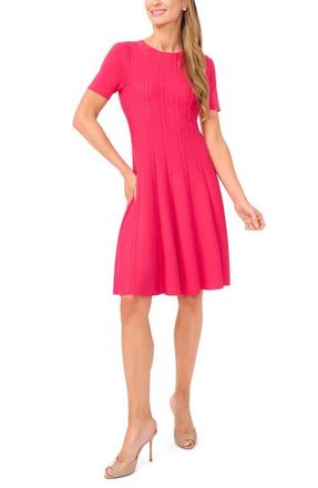 Ted Baker Ella Ribbon Stitch Fit & Flare Dress in Cranberry Jam at Nordstrom, Size X-Large