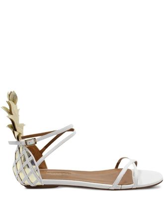 Aquazzura Pina Colada flat sandals - women - Calf Leather/Calf Leather/Calf Leather - 35 - White
