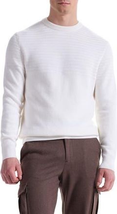 Bugatchi Mixed Stitch Cotton Crewneck Sweater in Chalk at Nordstrom Rack, Size Xx-Large