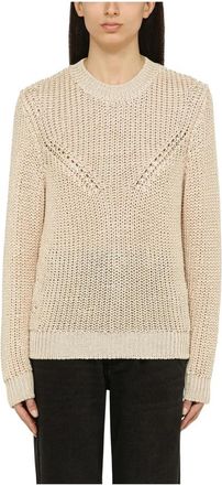 Isabel Marant Crewneck Sweatshirt - Dames - Ronde hals truien - Beige - S - Polyester - Truien & Vesten