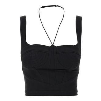 Nensi Dojaka Sleeveless Tops, female, Black, 2XS, Ndss25Top084 Shaped Bustier Top