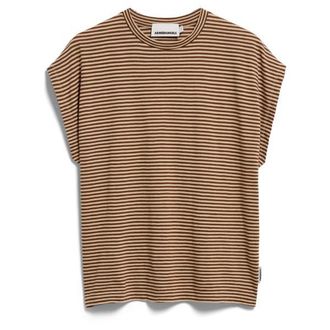Armedangels Slub Jersey Stripe T-Shirt f&uuml;r Damen | braun