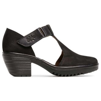 FLY London WHIZ299FLY Cupido Mousse Leather Womens Hook and loop Sandals - Black - Size:UK 6