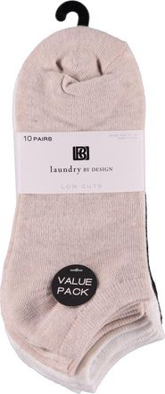 Shelli Segal 10-Pack Assorted Ankle Socks in Oatmeal Heather/White/Black at Nordstrom Rack, Size 9/11