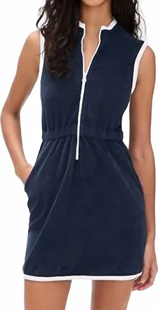 Kule Terry Sleeveless Mini Dress In Navy