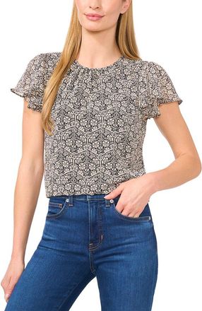 CeCe by Cynthia Steffe Cece Short Flutter Sleeve Top