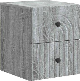 vidaXL Mesita De Noche De Pared Gris Sonoma 33 X 34,5 X 40 Cm Vidaxl