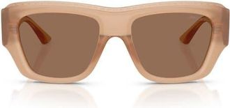 Jimmy Choo London 54mm Rectangular Sunglasses in Transparent Tan /Brown at Nordstrom
