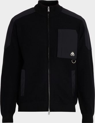 Moose Knuckles Mens Elowan Full-Zip Sweater
