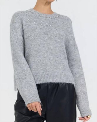 Stellah Womens Zelma Sweater In Heather Grey