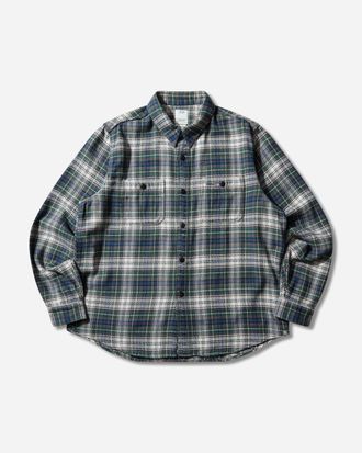 Visvim Men s Larrikan Check Longsleeve Shirt Green