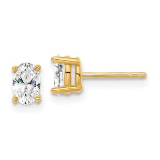 Diamond2Deal 14k Gold 2/3 ct Oval Lab Grown Diamond Stud Earrings VS Clarity, G-H Color