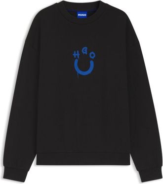 HUGO BOSS Cotton-terry sweatshirt with Happy HUGO