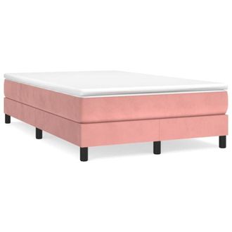 vidaXL Vidaxl - Cama Box Spring Con Colch&oacute;n Terciopelo Rosa 120x190 Cm