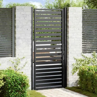 vidaXL Vidaxl - Cancello Da Giardino Con Serratura Nero 100x200 Cm In Alluminio
