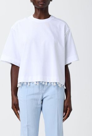 Sportmax T-shirts in cotone con perle