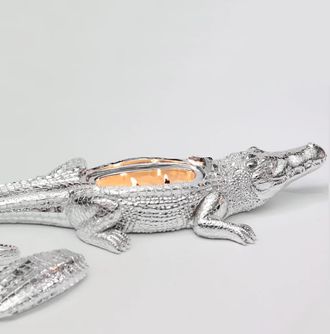 Thompson Ferrier Silvertone Grand Alligator Candle, 14 oz
