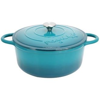 MegaChef 6.35 Quart Round Enameled Cast Iron Dutch Oven with Self Basting Lid in Light Blue at Nordstrom